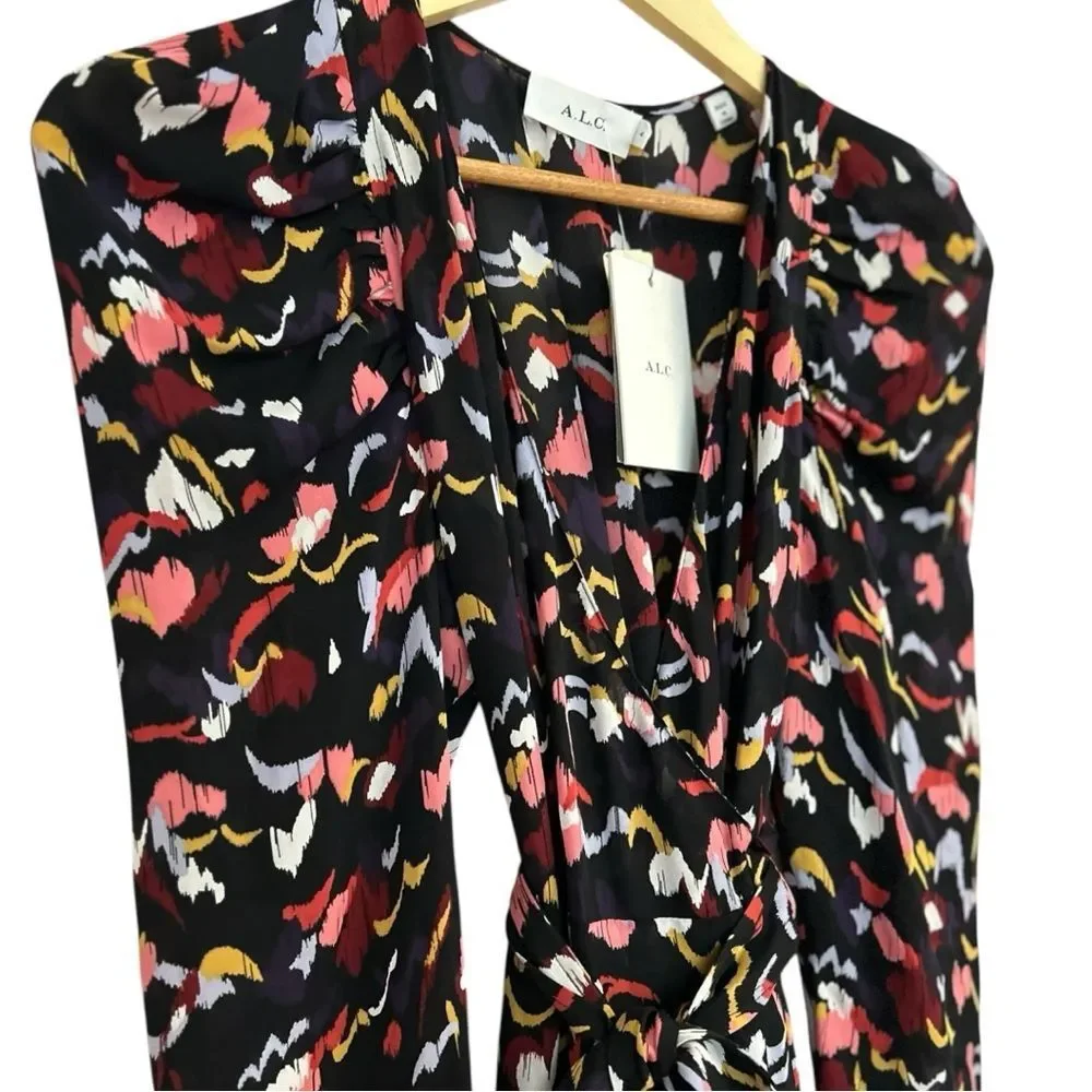 A.L.C. Tianna‎ Floral Wrap Midi Dress Size 4